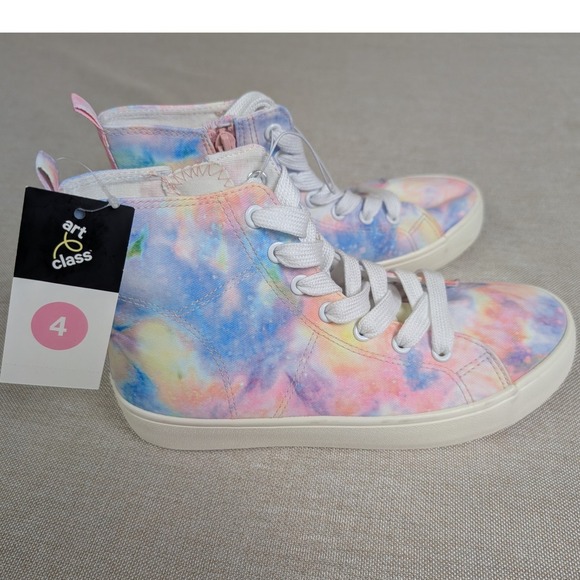 art class Other - Art Class High Top Sneakers Girls 4 Multicolor NWT Tie Dye Side Zip Canvas Shoes